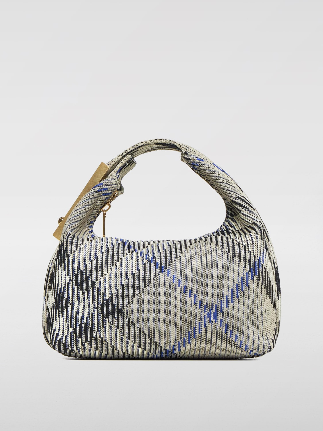 Giglio Borsa Peg Burberry in tessuto ricamato con motivo check