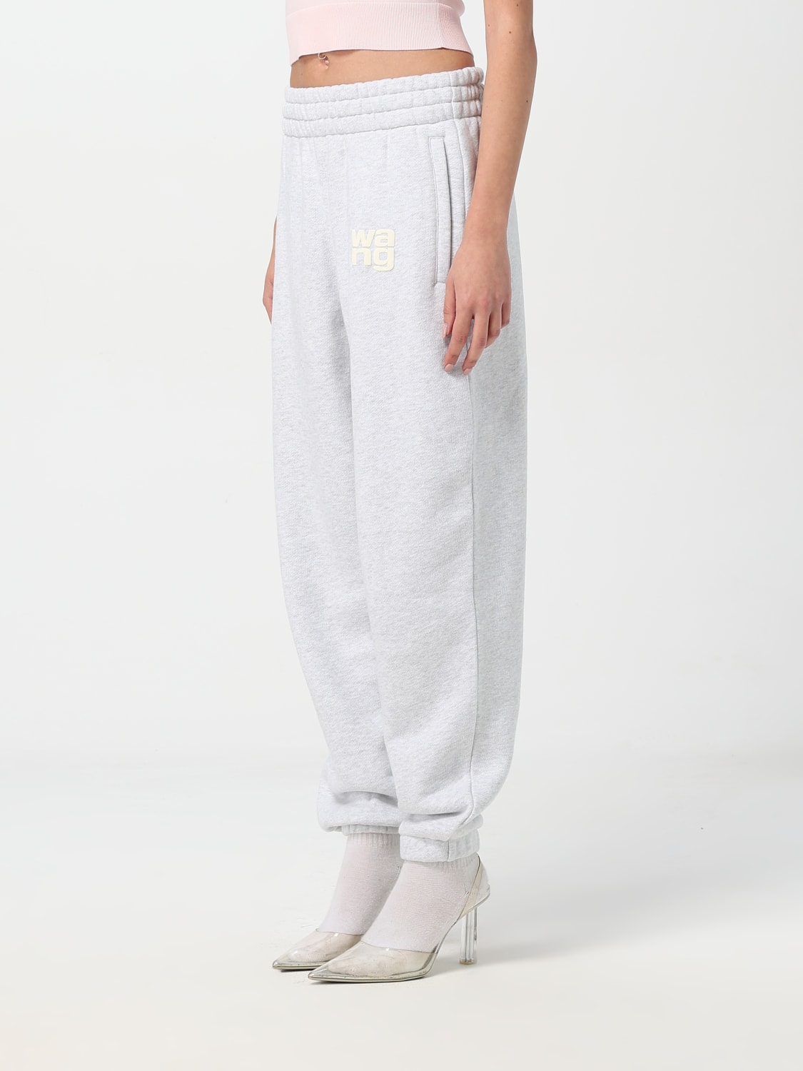 T BY ALEXANDER WANG PANTALONI: Jogger T by Alexander Wang in cotone , Grigio - Img 4