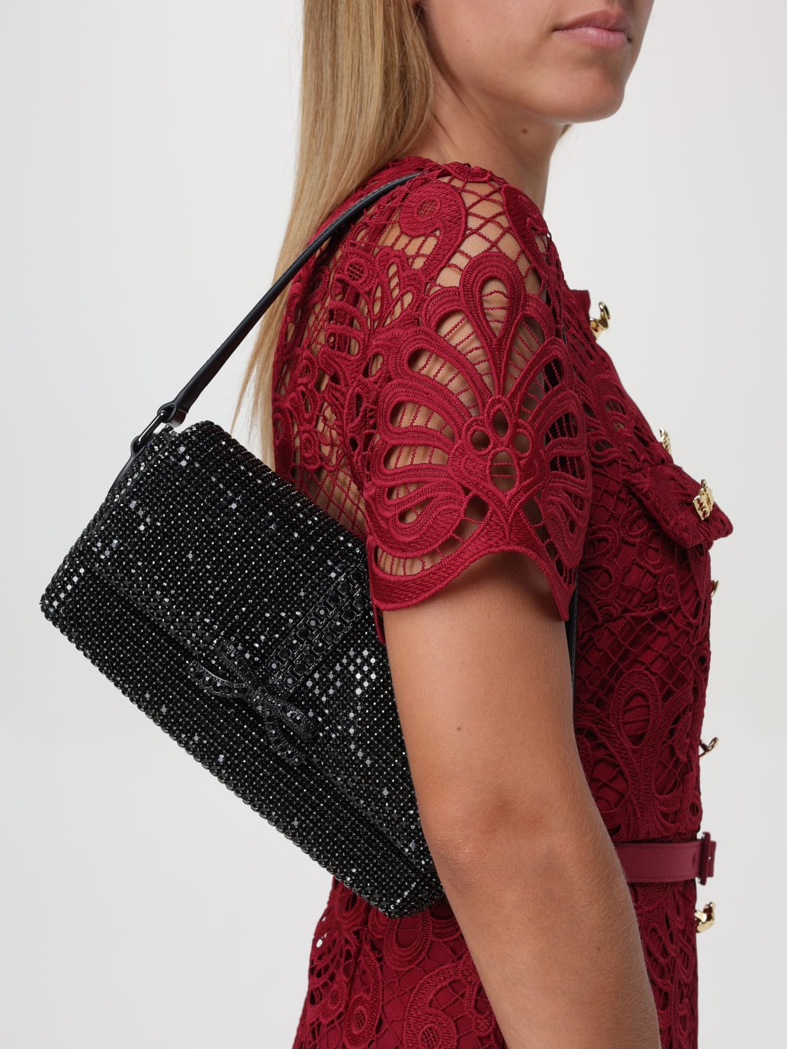 ショルダーバッグ・ポシェット SELF-PORTRAIT Woman Shoulder bag Black PF24311 BLACK Self-Portrait Outlet: Shoulder bag woman - Black | Self