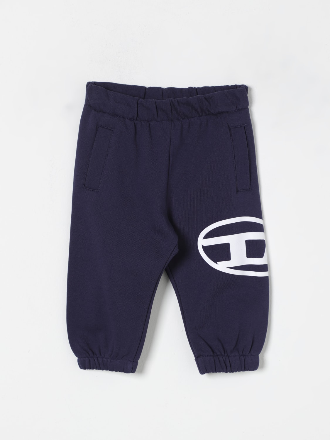 DIESEL PANTALONE: Pantalone Diesel in cotone con logo , Blue - Img 1