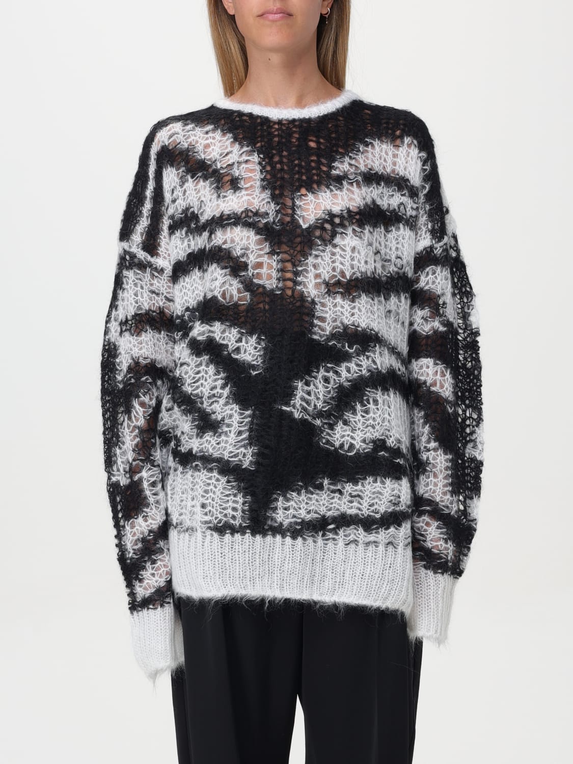 STELLA MCCARTNEY MAGLIA: Maglione Stella McCartney in lana stampa animalier , Fantasia - Img 1