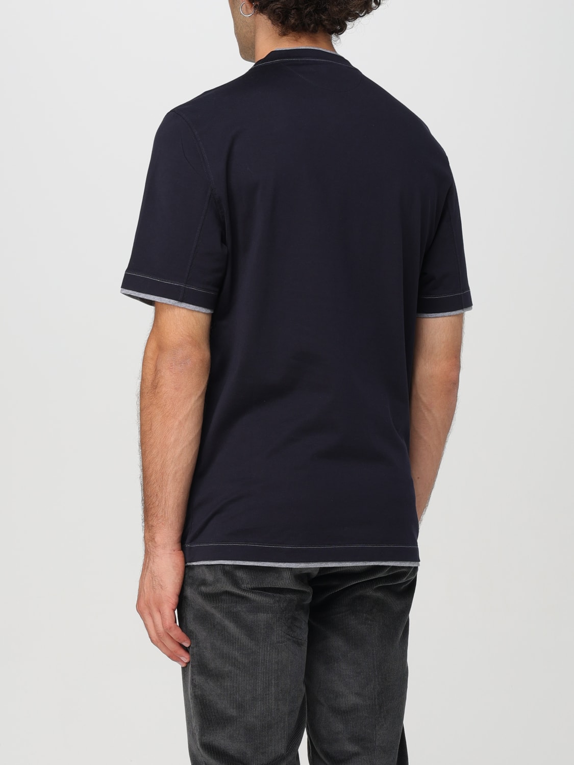 BRUNELLO CUCINELLI T-SHIRT: T-shirt men Brunello Cucinelli, Blue 1 - Img 3