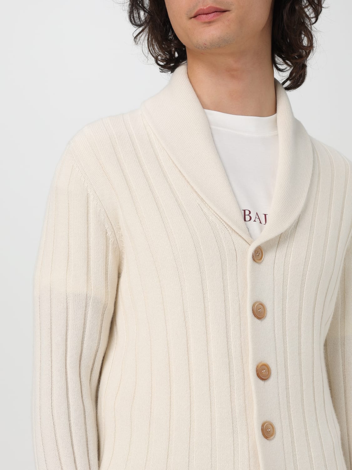 BRUNELLO CUCINELLI CARDIGAN: Brunello Cucinelli ribbed cardigan, Beige - Img 5