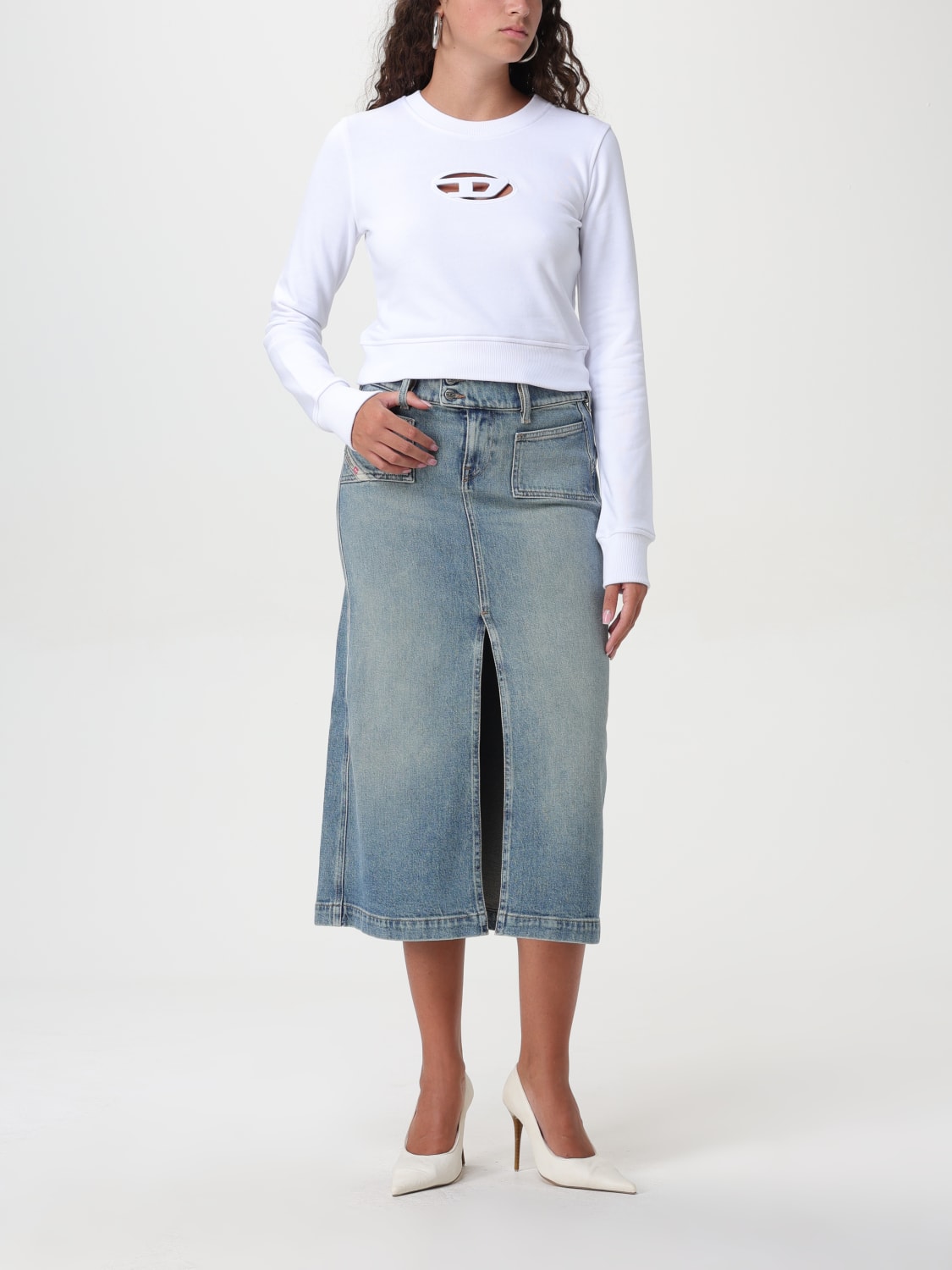 DIESEL SKIRT: Skirt woman Diesel, Blue - Img 2