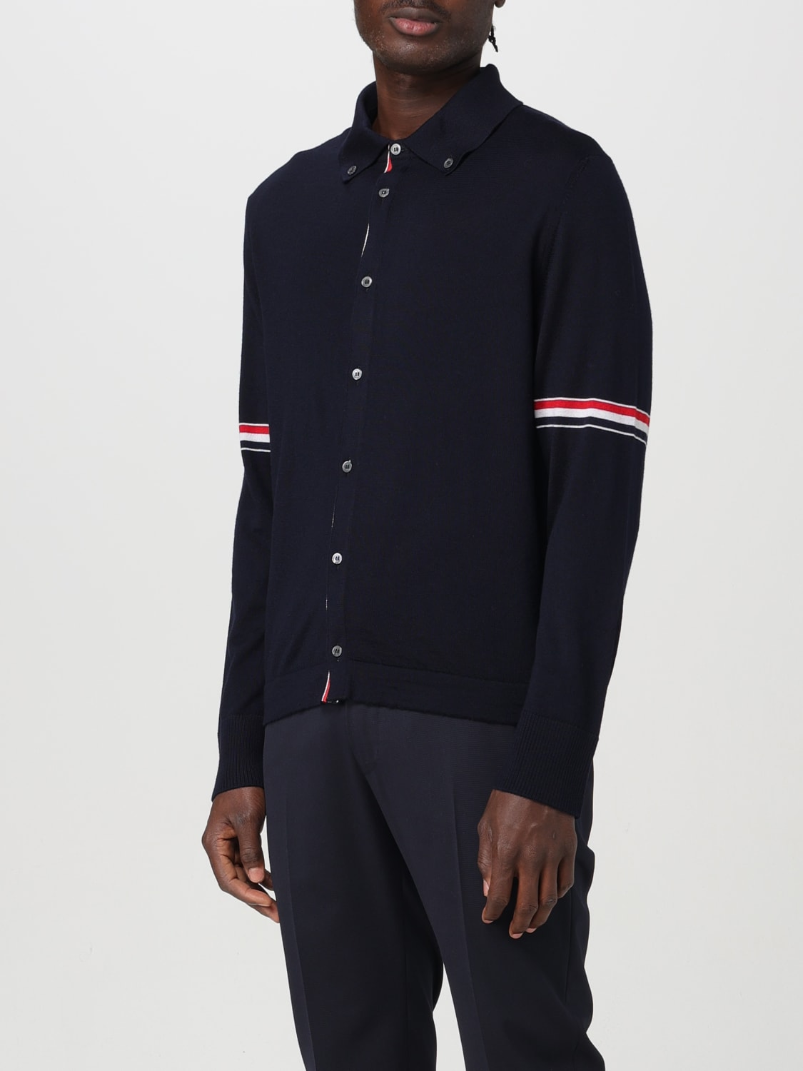 THOM BROWNE: Shirt men - Blue | Thom Browne cardigan