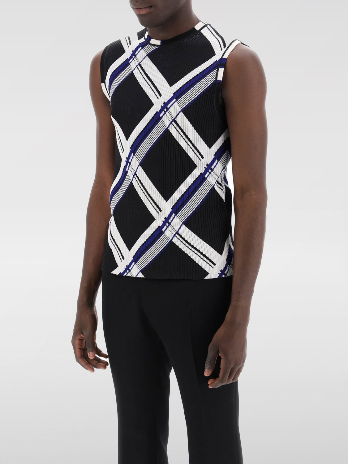 BURBERRY TANK TOP: Burberry stretch fabric top, Black - Img 3