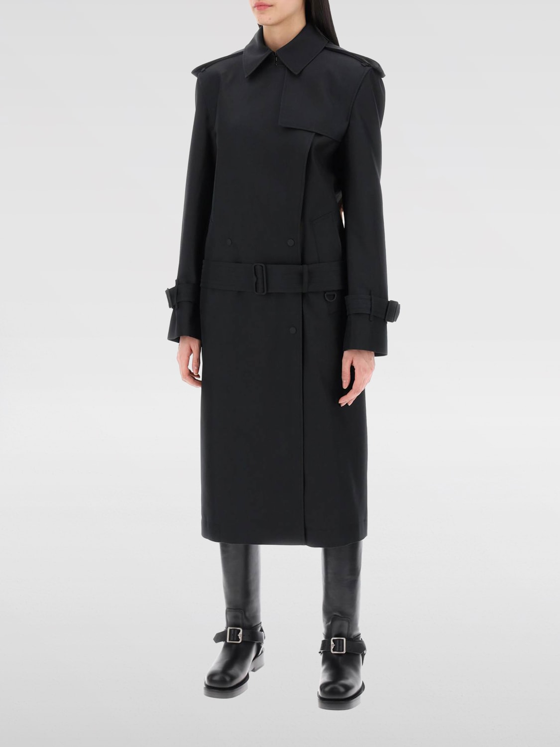 BURBERRY TRENCH COAT: Coat woman Burberry, Black - Img 1