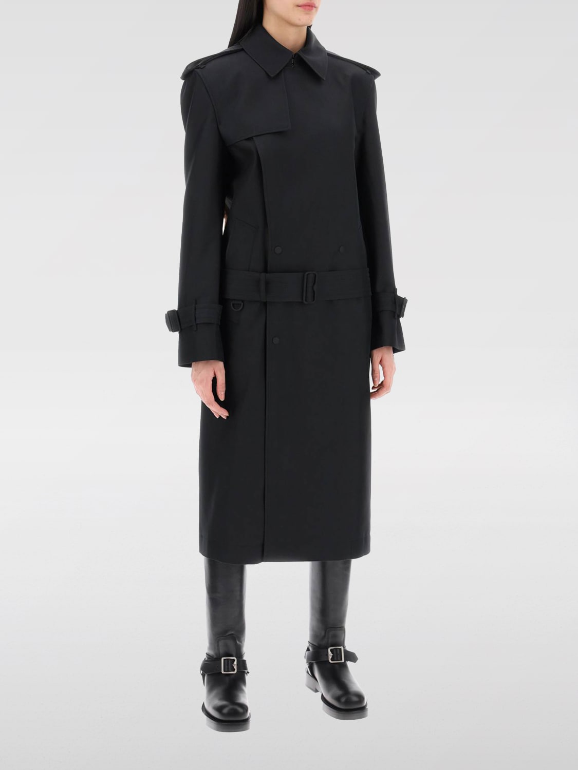 BURBERRY TRENCH COAT: Coat woman Burberry, Black - Img 3