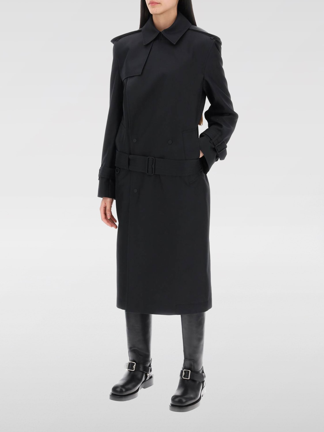 BURBERRY TRENCH COAT: Coat woman Burberry, Black - Img 4