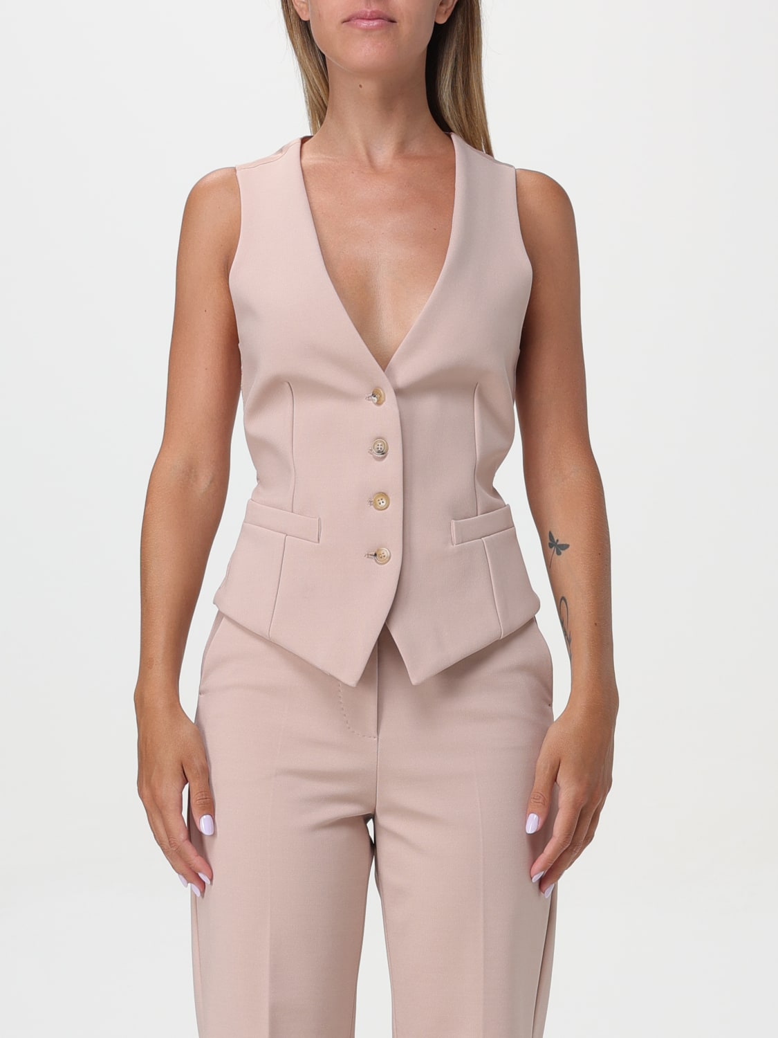 MAX MARA WAISTCOAT: Waistcoat woman Max Mara, Blush Pink - Img 1