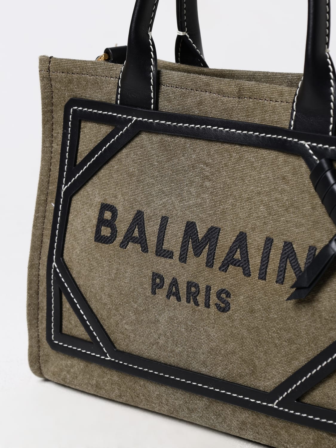 BALMAIN SAC PORTÉ MAIN: Sac porté main femme Balmain, Kaki - Img 4