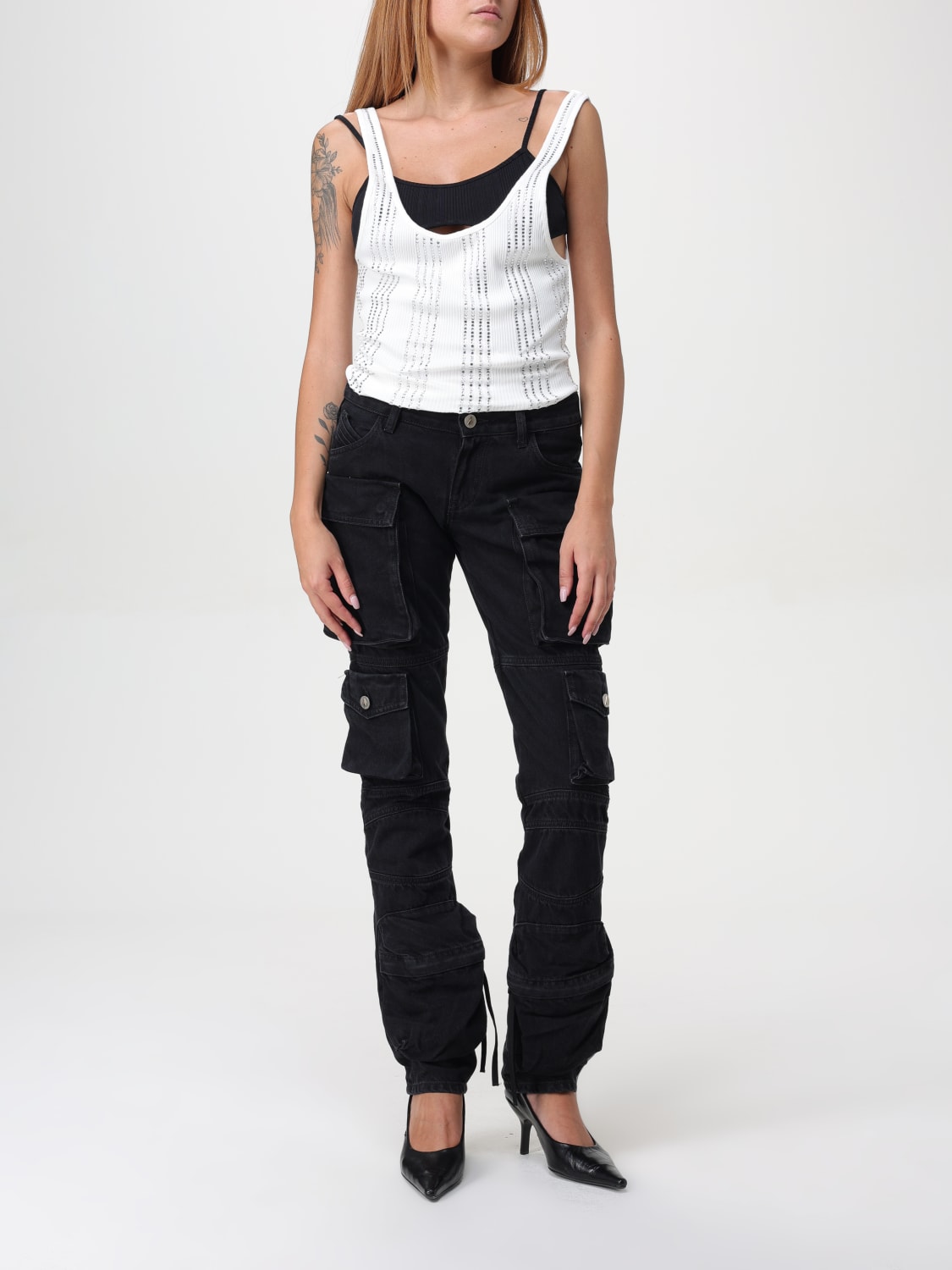 THE ATTICO JEANS: Jeans femme The Attico, Noir - Img 2