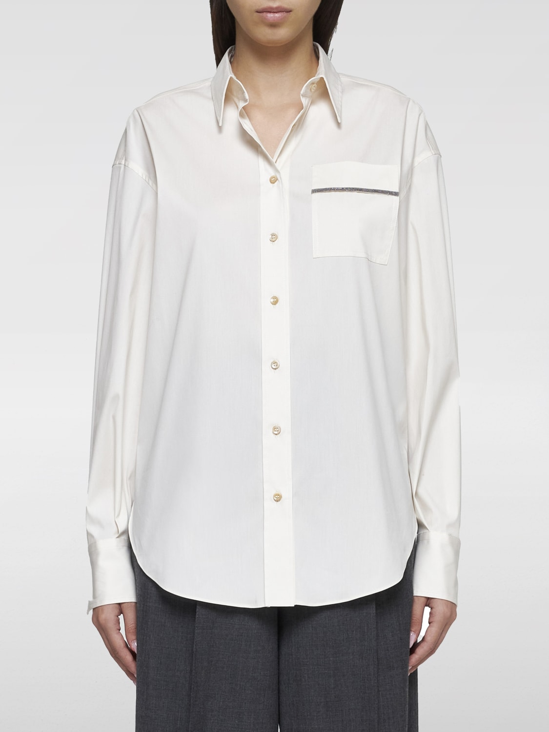 BRUNELLO CUCINELLI SHIRT: Shirt woman Brunello Cucinelli, Cream - Img 1