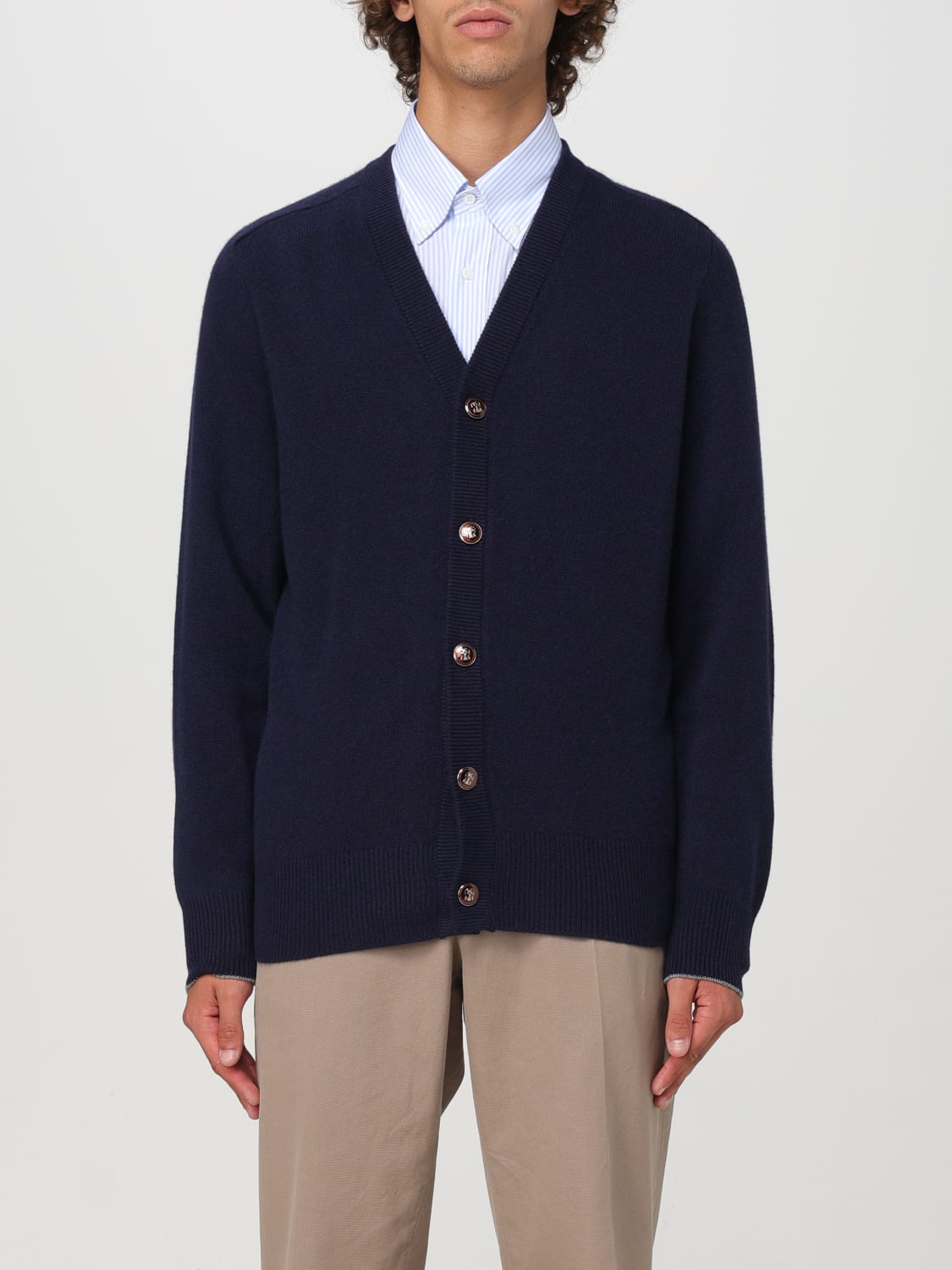 BRUNELLO CUCINELLI CARDIGAN: Sweater men Brunello Cucinelli, Navy - Img 1