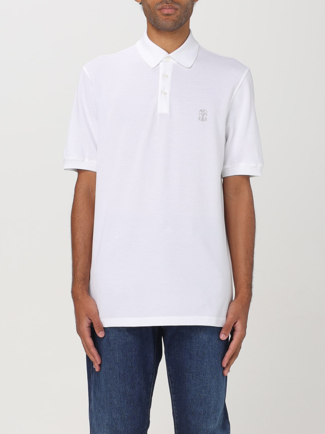 BRUNELLO CUCINELLI POLO SHIRT: Polo shirt men Brunello Cucinelli, White - Img 1