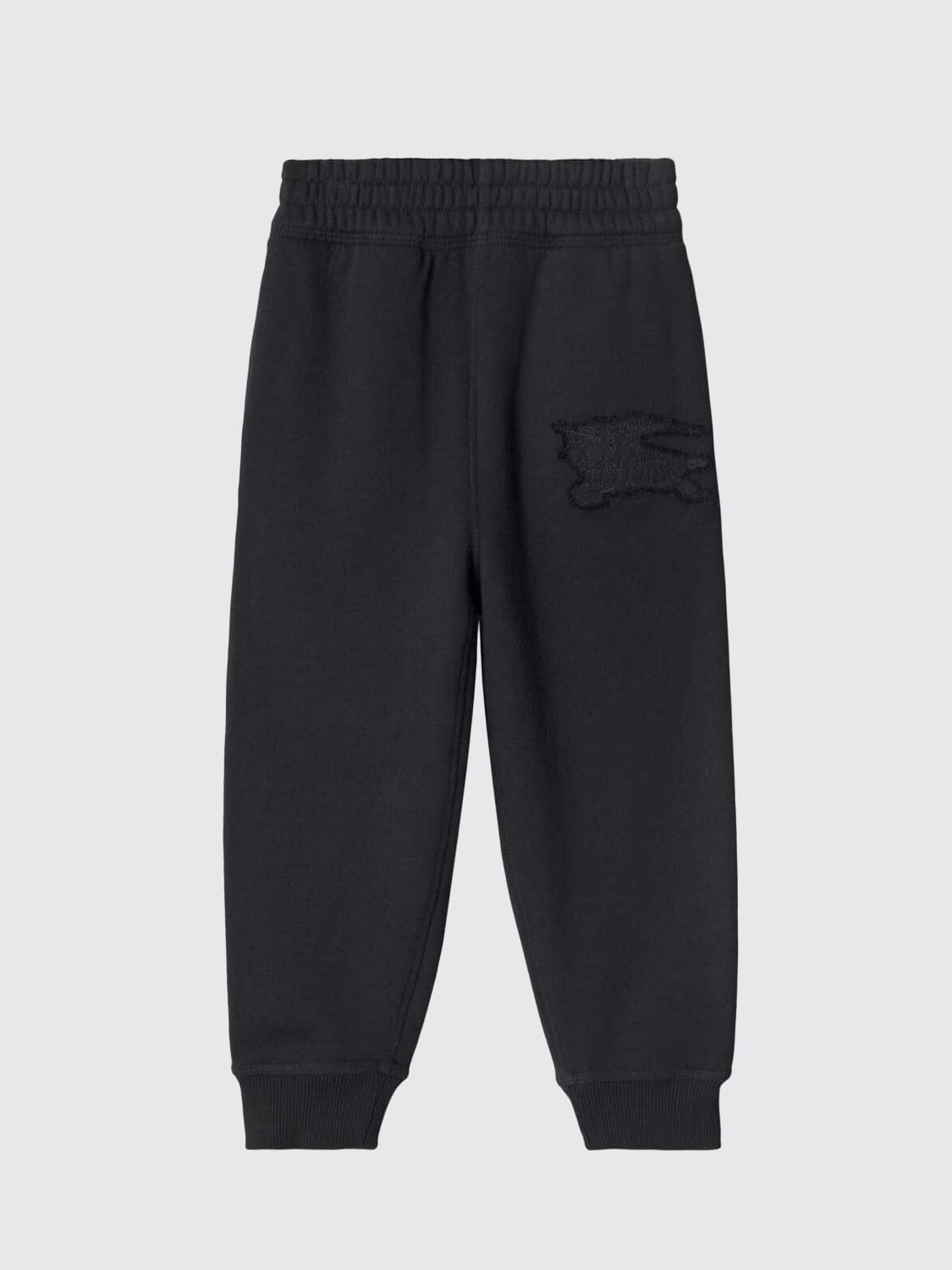 BURBERRY PANTALONE: Pantalone sportivo in cotone con logo Burberry, Nero - Img 1