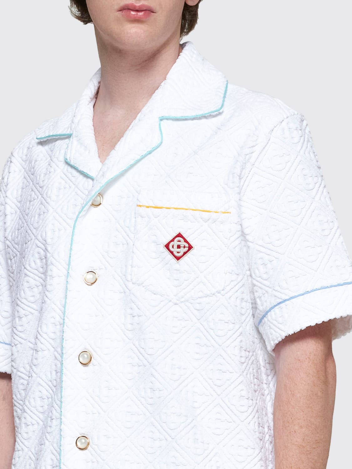 CASA BLANCA 半袖シャツ ホワイト CASA BLANCA 半袖シャツ ホワイト Casablanca ロゴ シャツ