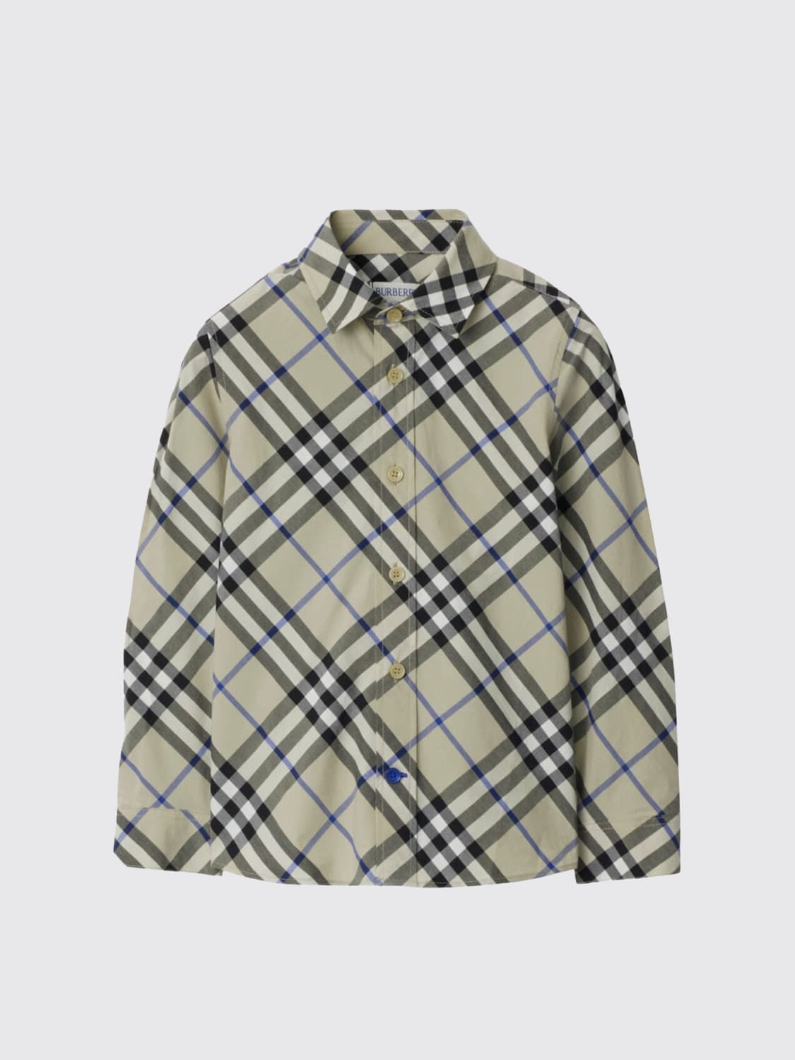 BURBERRY SHIRT: Shirt kids Burberry, Beige - Img 1