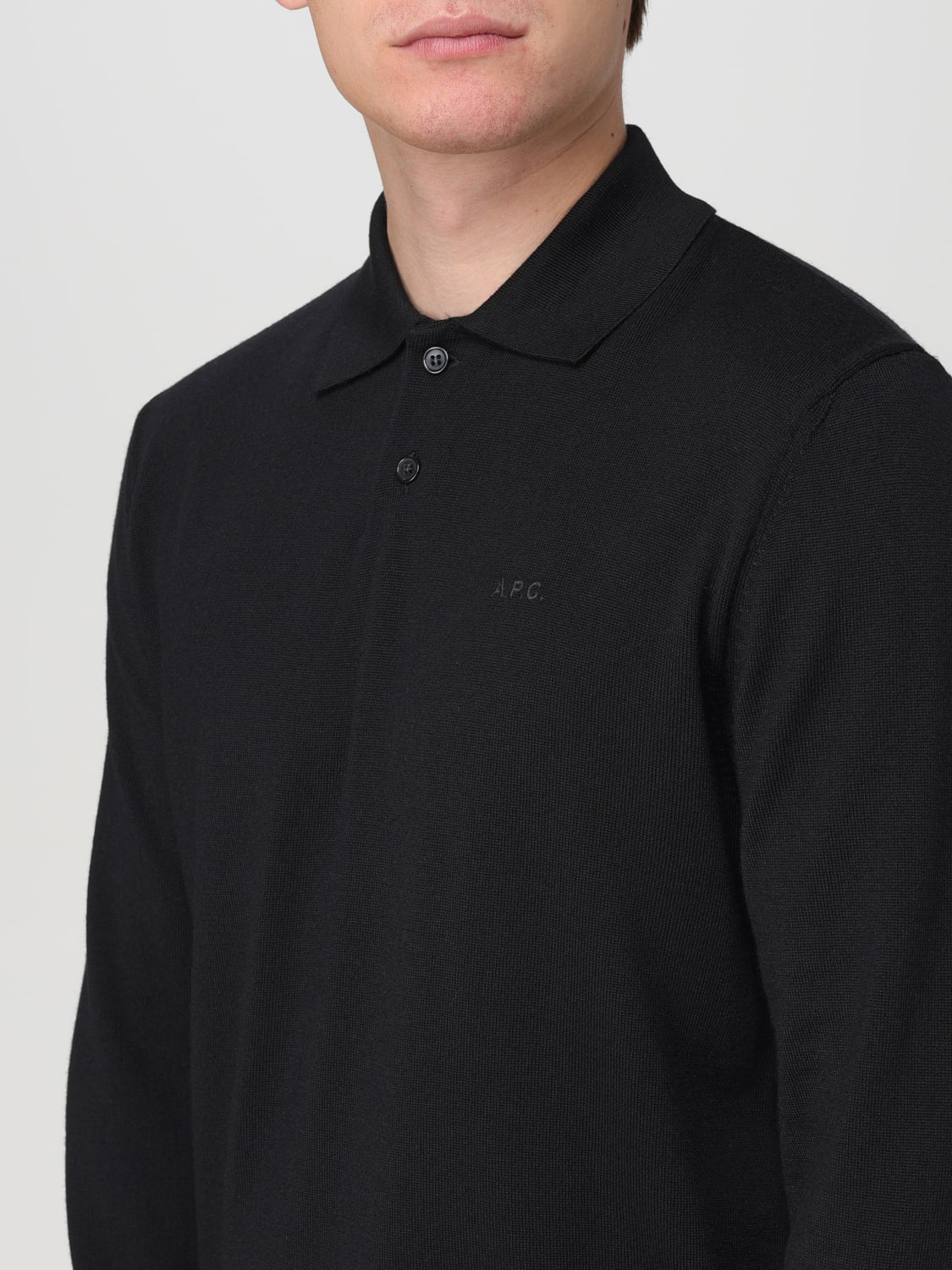 A.P.C. POLO SHIRT: Polo shirt men A.P.C., Black - Img 3