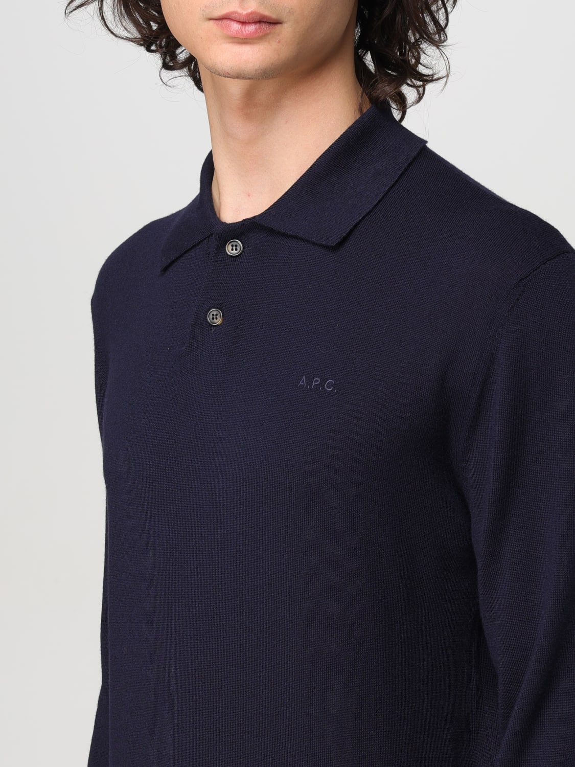 A.P.C. POLO: Polo hombre A.P.C., Azul Oscuro - Img 3