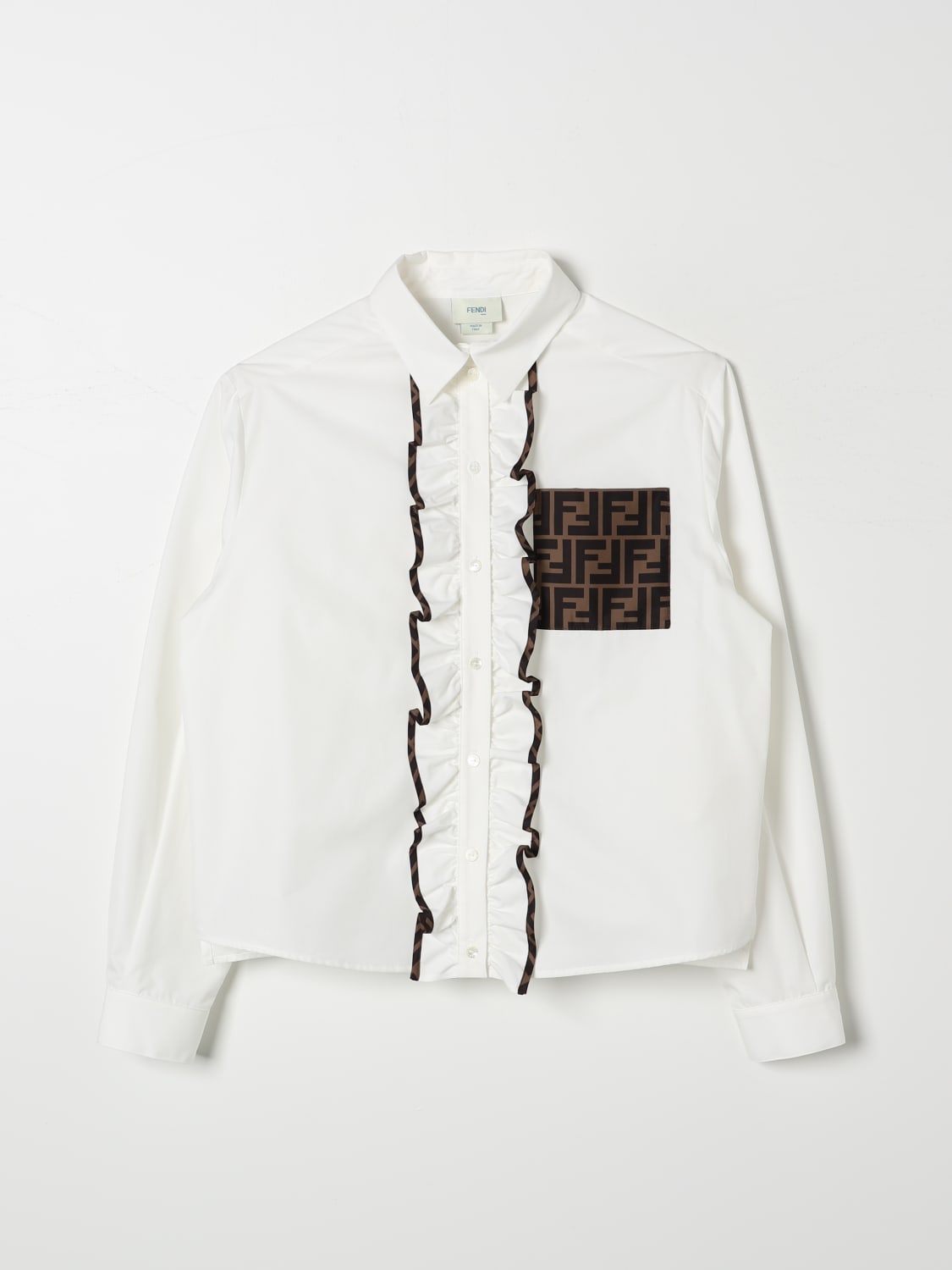 FENDI SHIRT: Sweater kids Fendi, White - Img 1