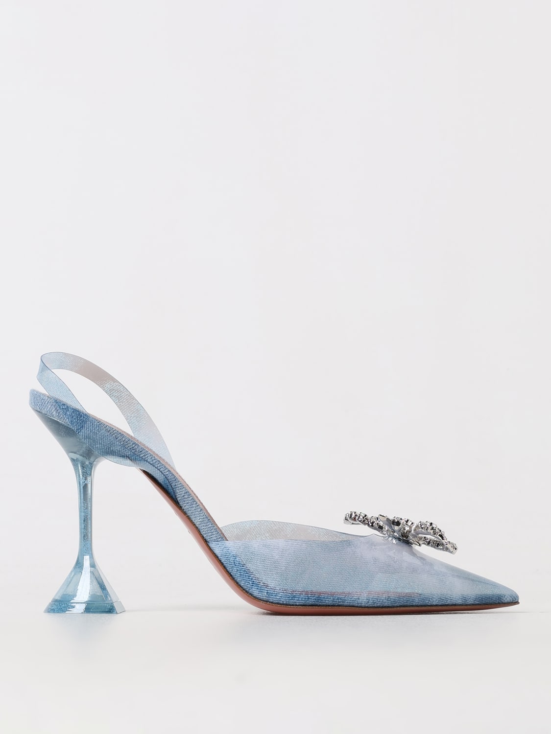 Giglio Slingback Rosie Amina Muaddi in pvc con fiocco gioiello