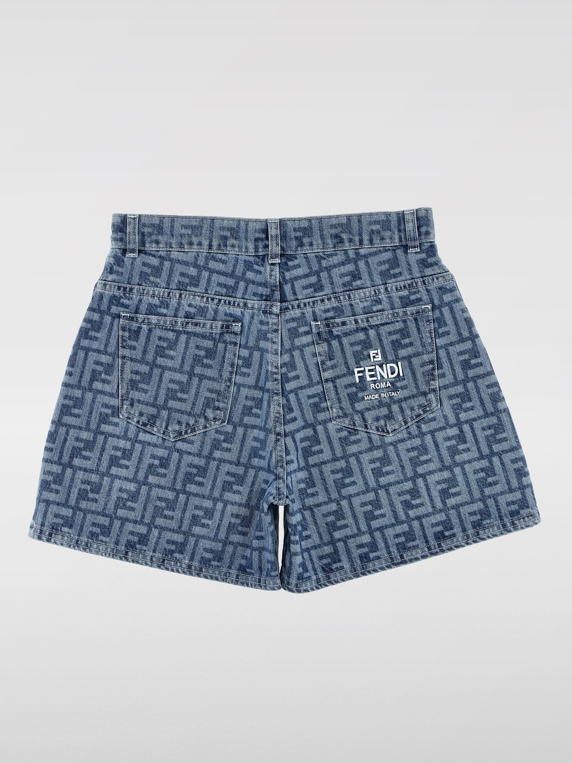 FENDI SHORTS: Shorts kids Fendi, Blue - Img 2