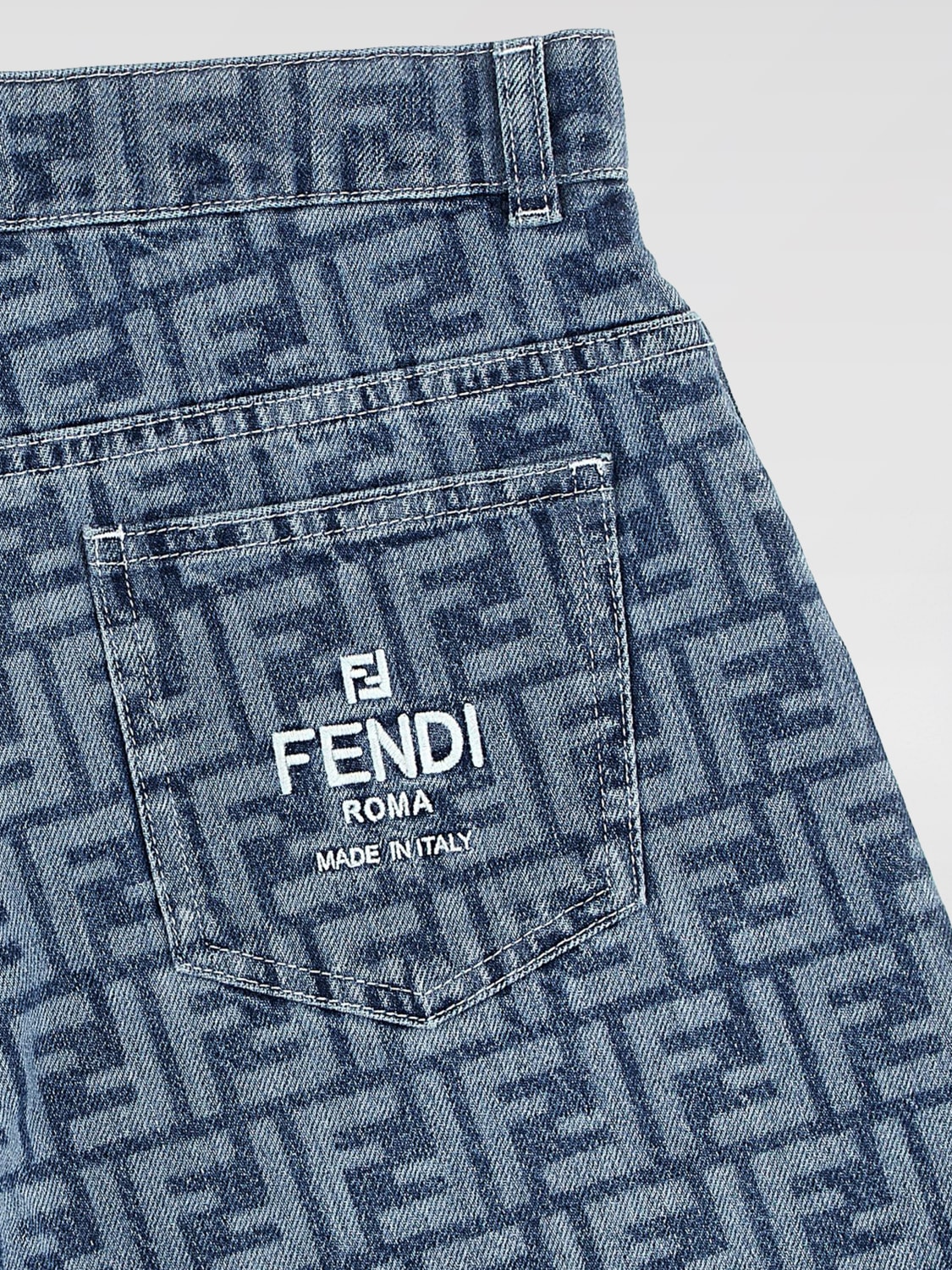 FENDI SHORTS: Shorts kids Fendi, Blue - Img 3