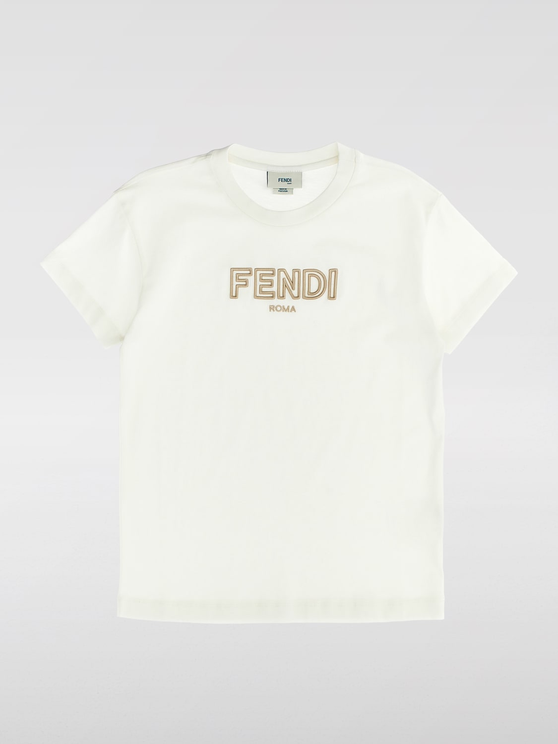 FENDI T-SHIRT: T-shirt kids Fendi, White - Img 1