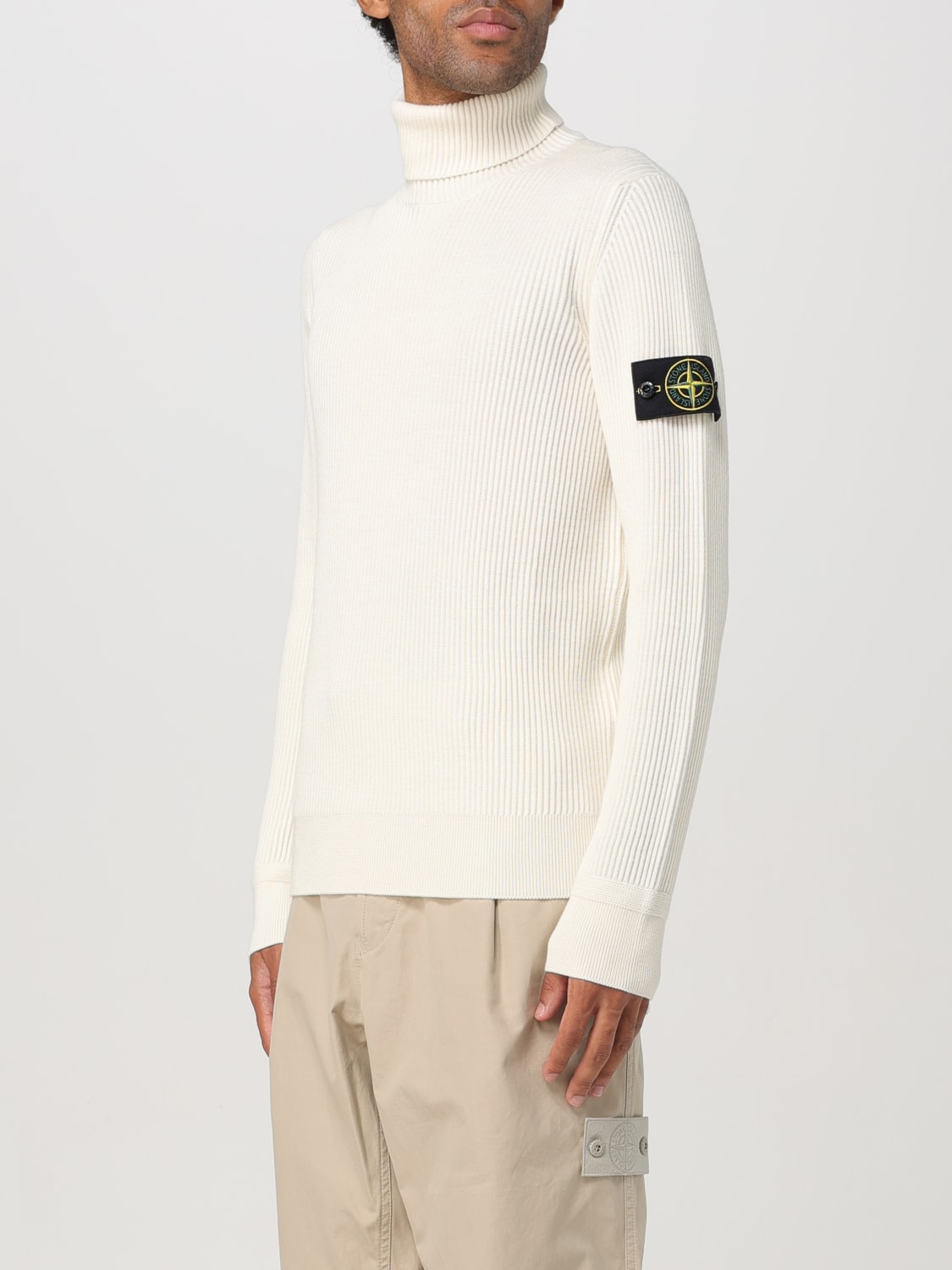 STONE ISLAND SUDADERA: Jersey hombre Stone Island, Blanco - Img 4