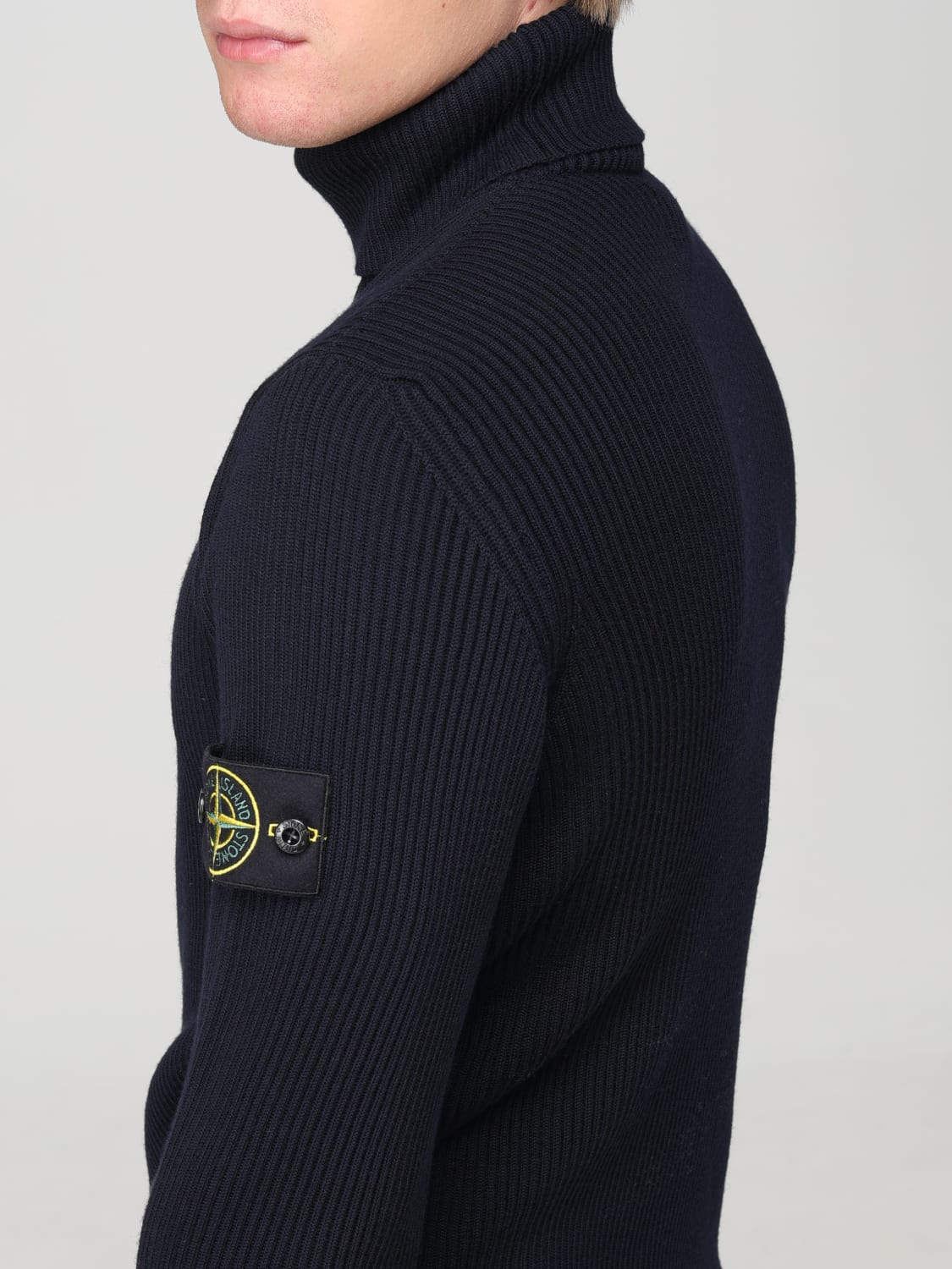 STONE ISLAND SUDADERA: Jersey hombre Stone Island, Azul Marino - Img 5