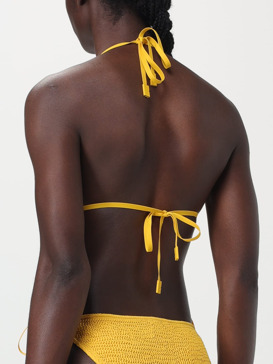 BURBERRY COSTUME: Costume Bikini Top Burberry in nylon stretch, Giallo - Img 3