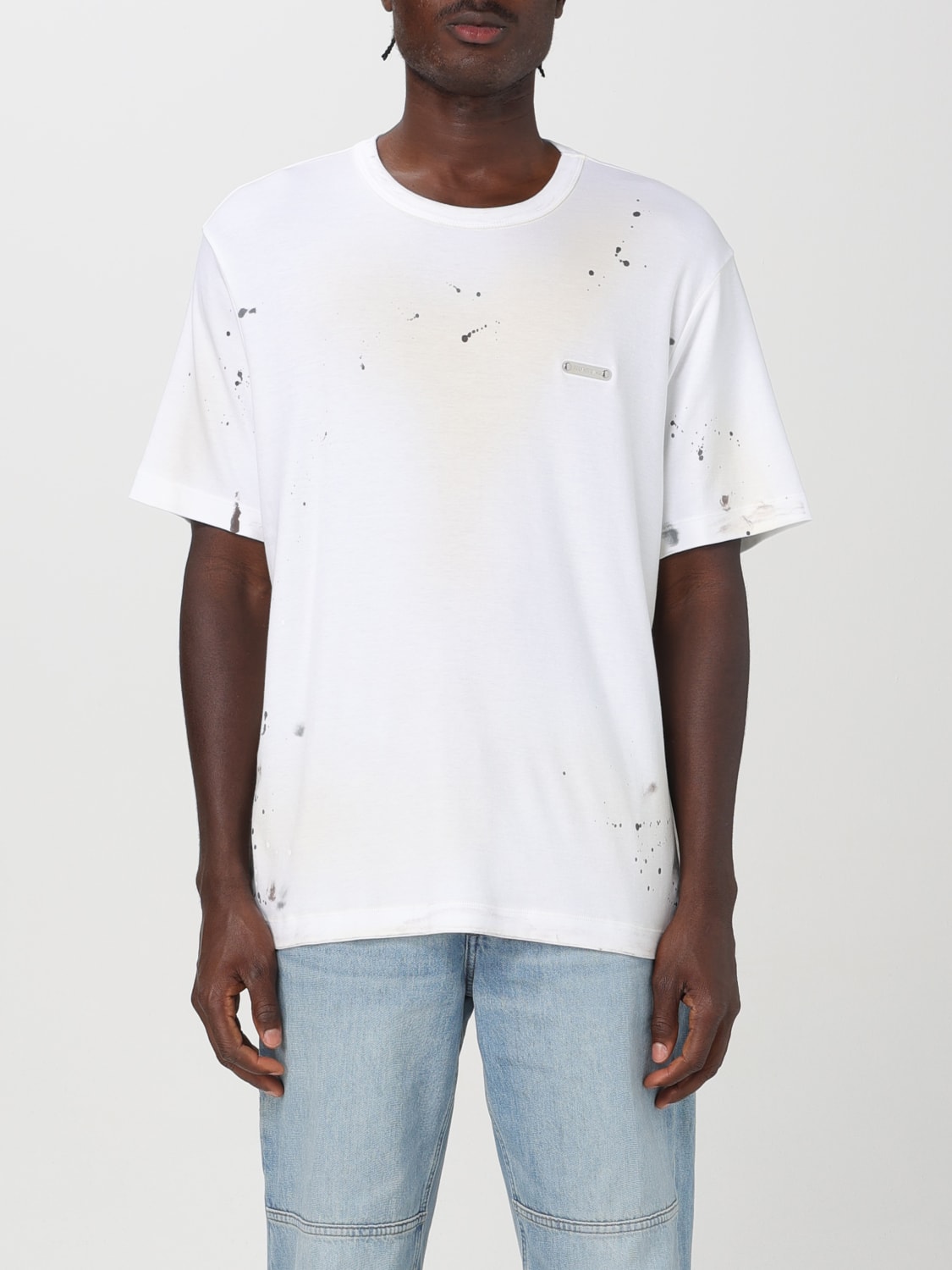 Giglio T-shirt Helmut Lang in cotone con schizzi di pittura