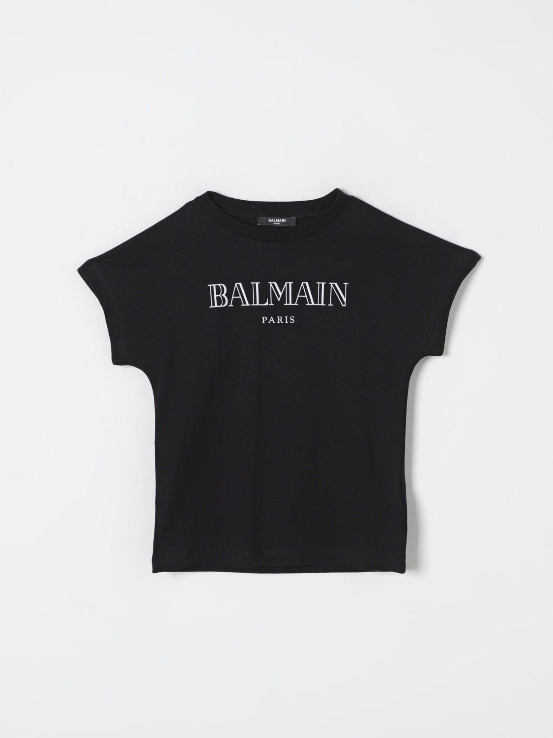 BALMAIN T-SHIRT: T-shirt di cotone con logo Balmain, Nero - Img 1