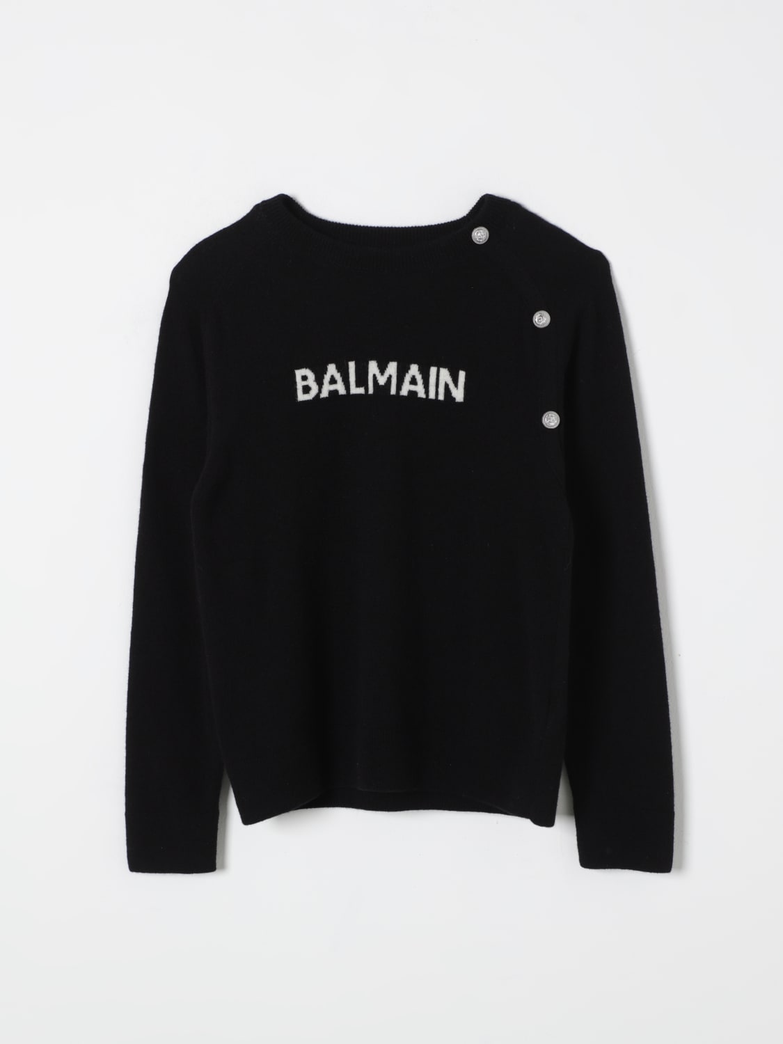 BALMAIN 스웨터: 스웨터 남아 Balmain, 블랙 - Img 1