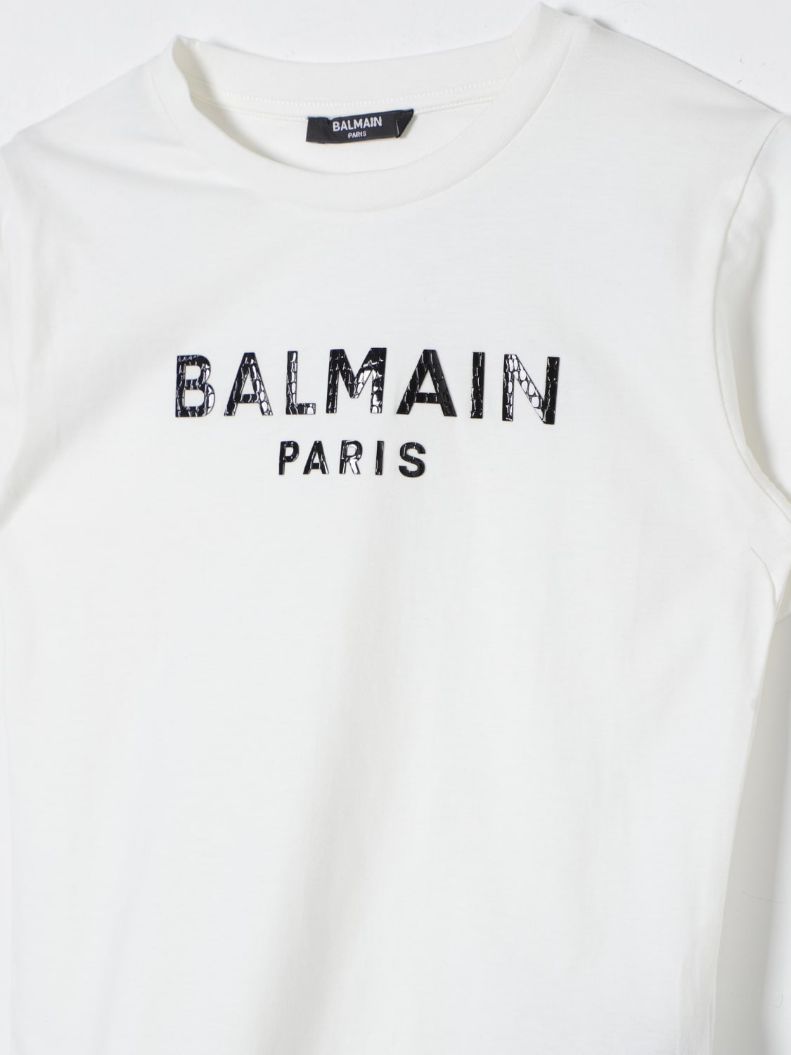 BALMAIN T-SHIRT: T-shirt con logo Balmain, Avorio - Img 3