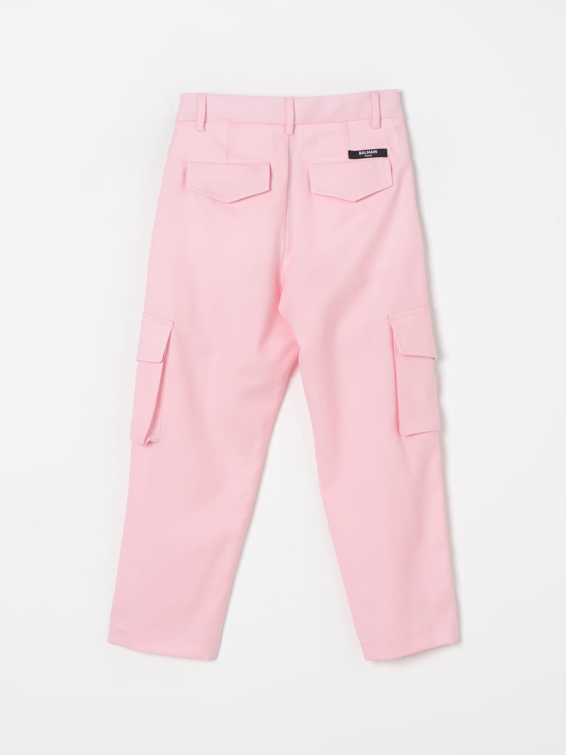 BALMAIN PANTALONE: Pantalone in lana vergine cargo Balmain, Rosa - Img 2