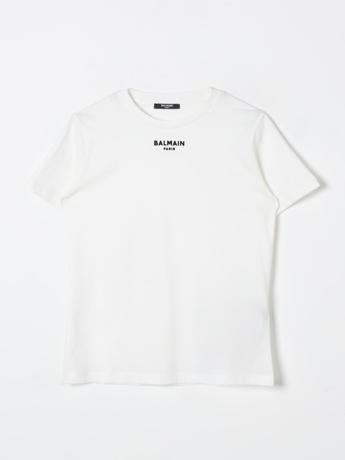 BALMAIN T-SHIRT: T-shirt basic di cotone Balmain, Avorio - Img 1