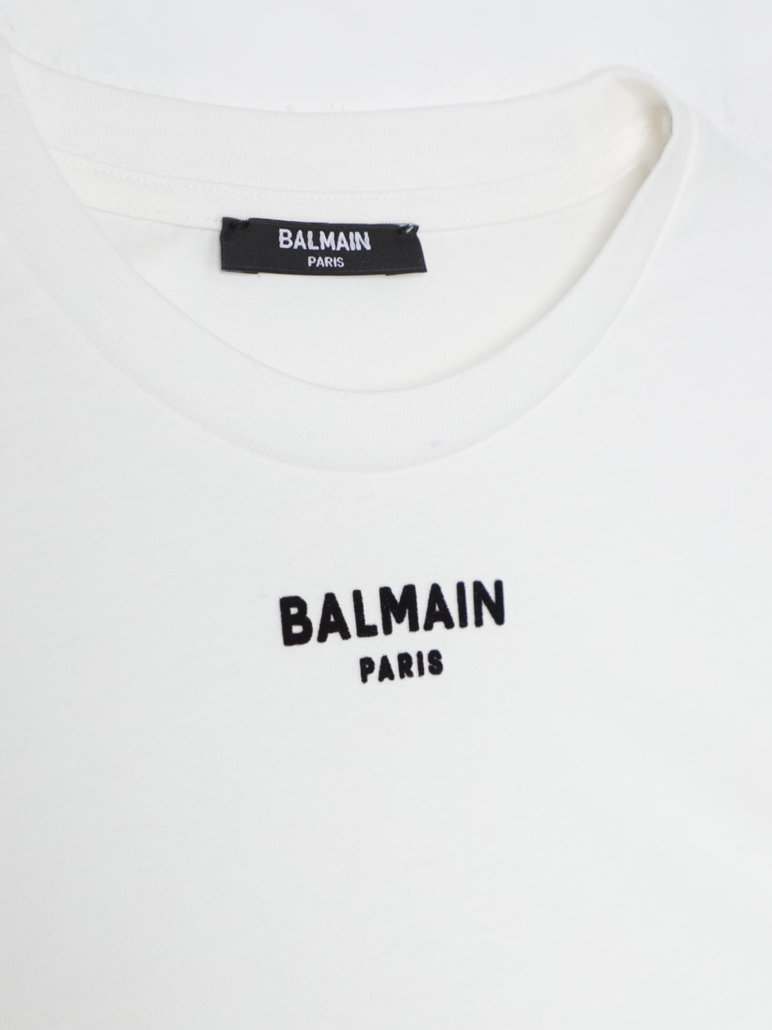 BALMAIN T-SHIRT: T-shirt basic di cotone Balmain, Avorio - Img 3