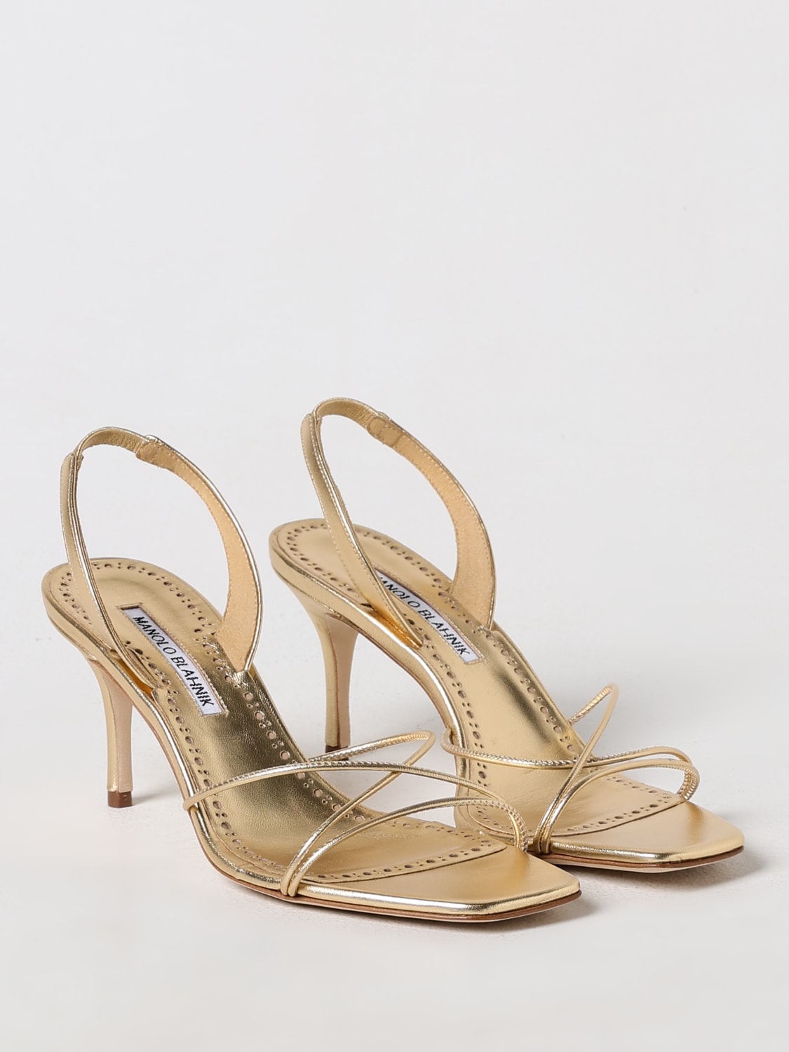 MANOLO BLAHNIK HEELED SANDALS: Flat sandals woman Manolo Blahnik, Gold - Img 2