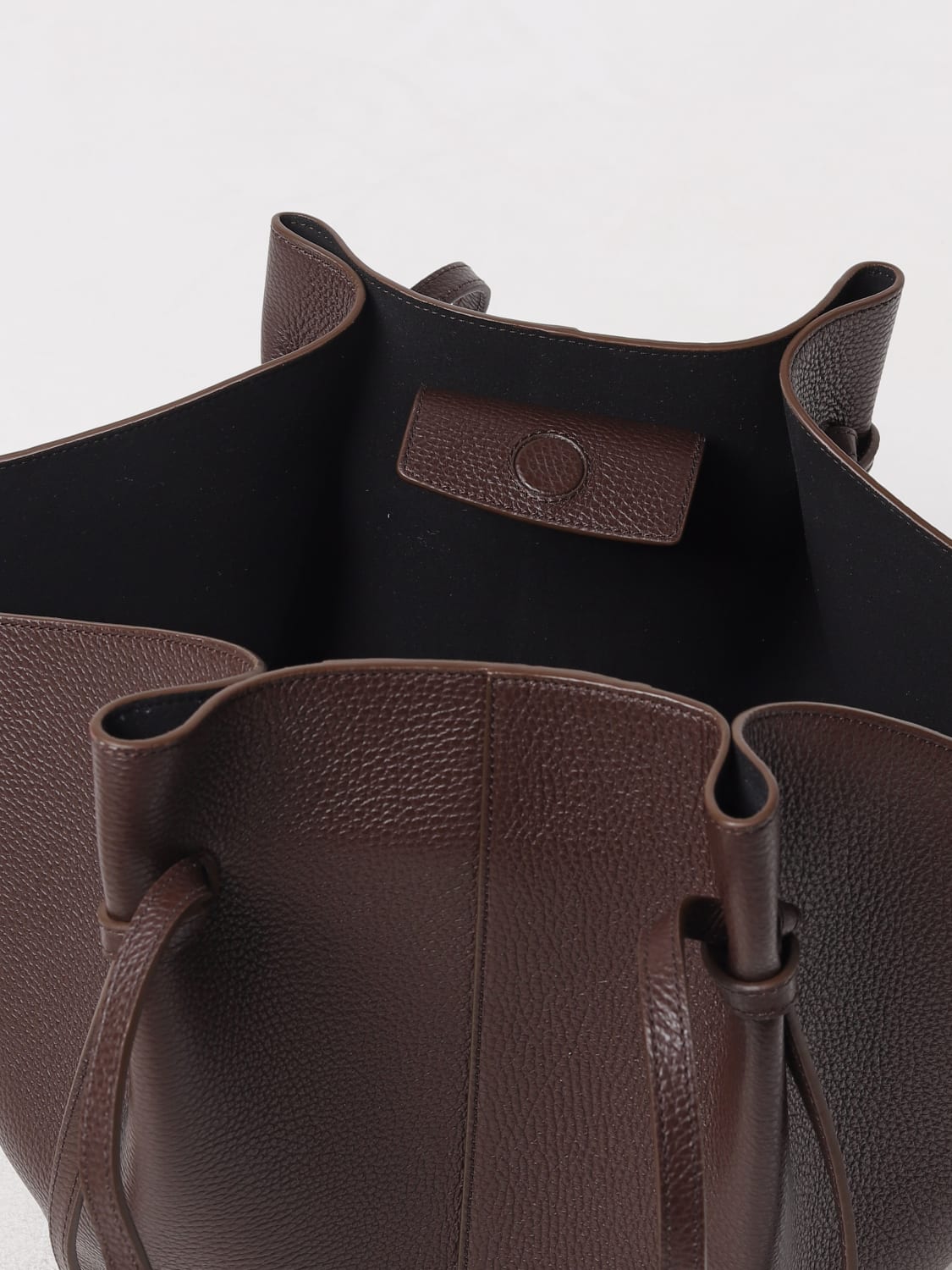 YUZEFI BORSA TOTE: Borsa Mochi Yuzefi in pelle a grana , Marrone - Img 3