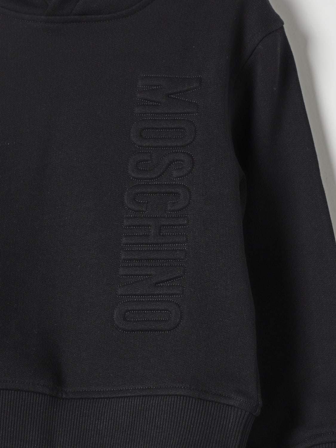 MOSCHINO MAGLIA: Felpa con cappuccio Moschino, Nero - Img 3