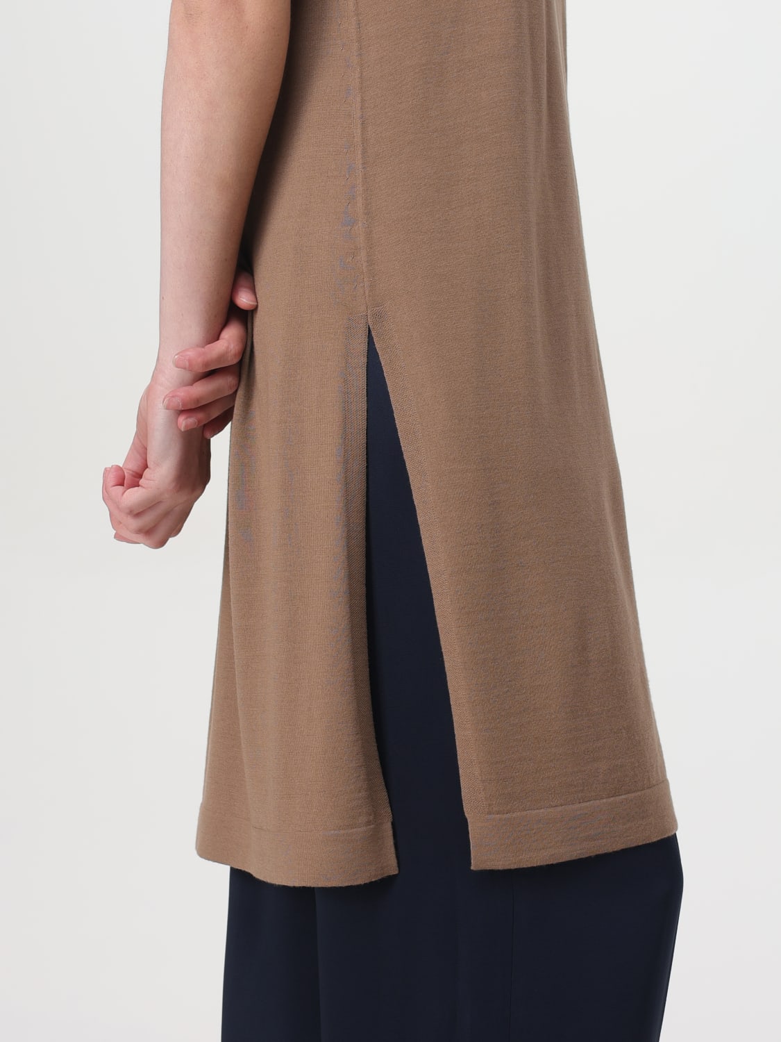 'S MAX MARA WAISTCOAT: 'S Max Mara cotton vest with hood, Beige - Img 5