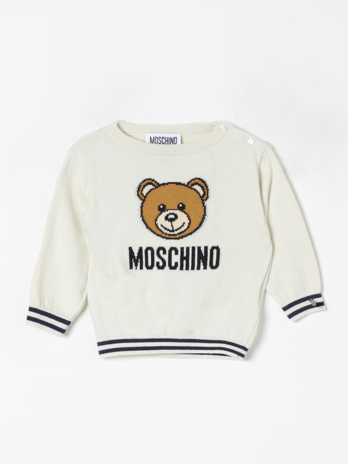 MOSCHINO 스웨터: 스웨터 남아 Moschino, 화이트 - Img 1