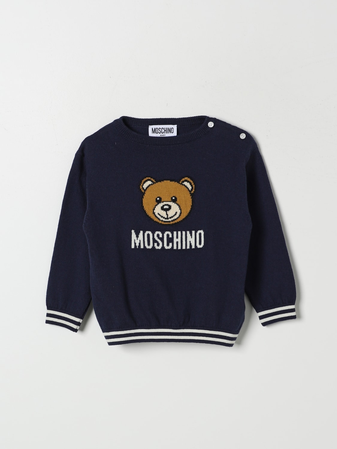 MOSCHINO SWEATER: Sweater kids Moschino, Navy - Img 1