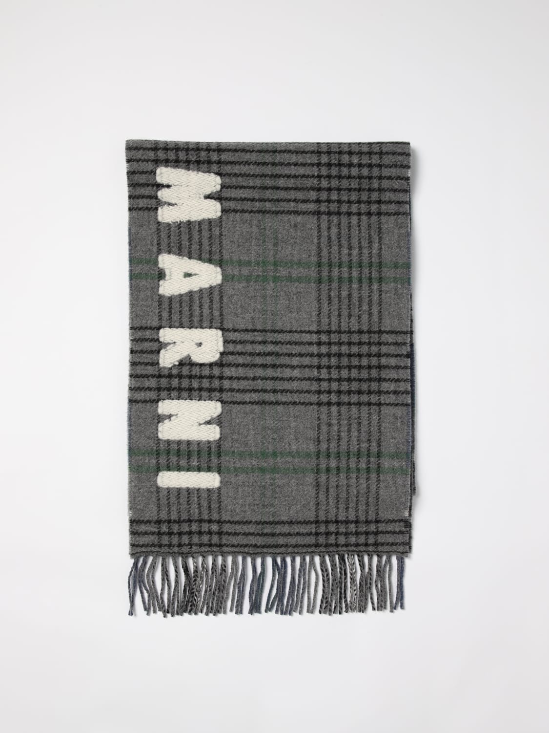 Giglio Sciarpa tartan con maxi logo Marni