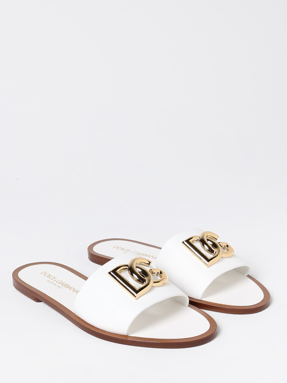 DOLCE & GABBANA FLAT SANDALS: Shoes woman Dolce & Gabbana, White - Img 2