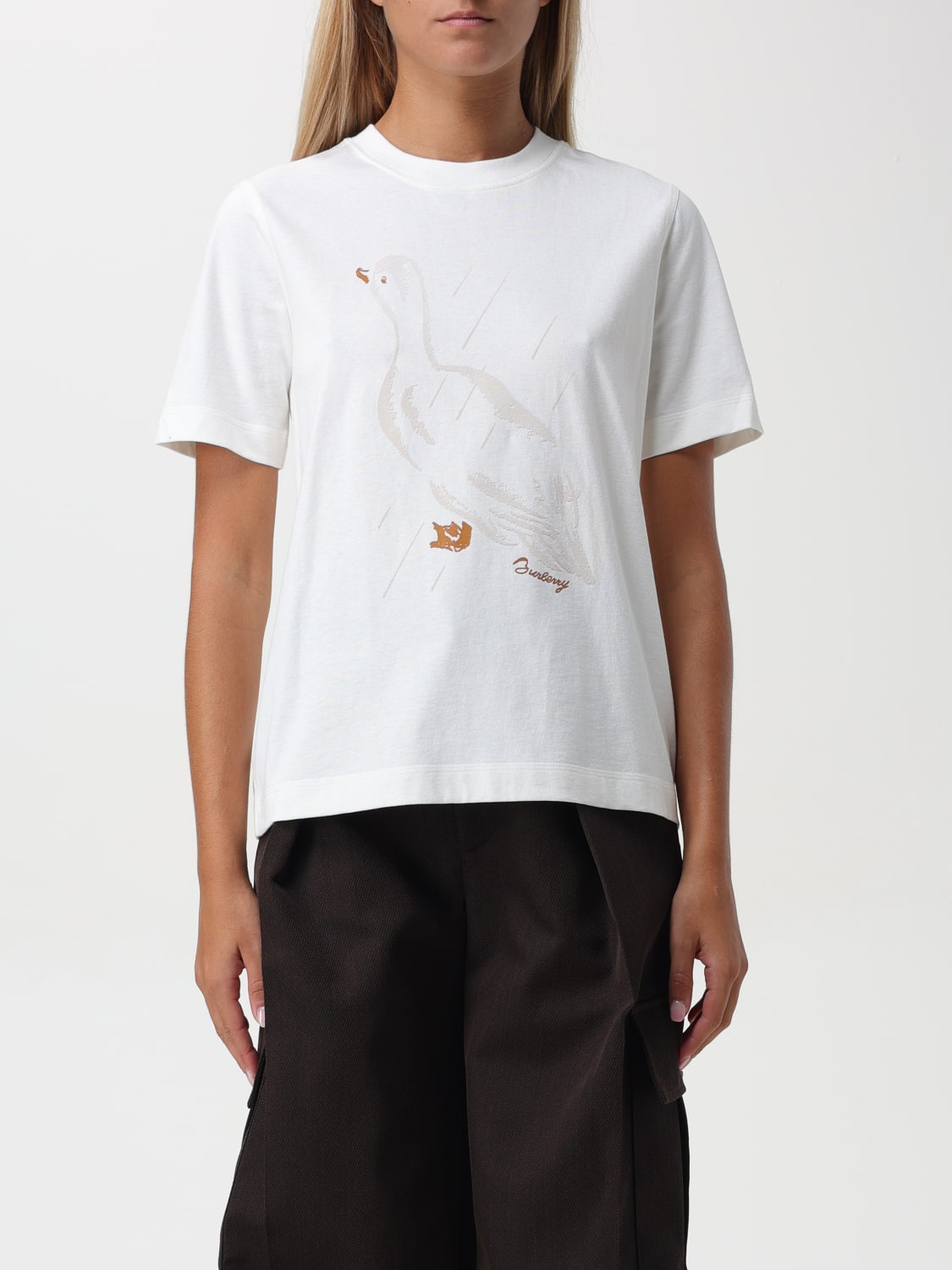 Giglio T-shirt stampata in cotone Burberry