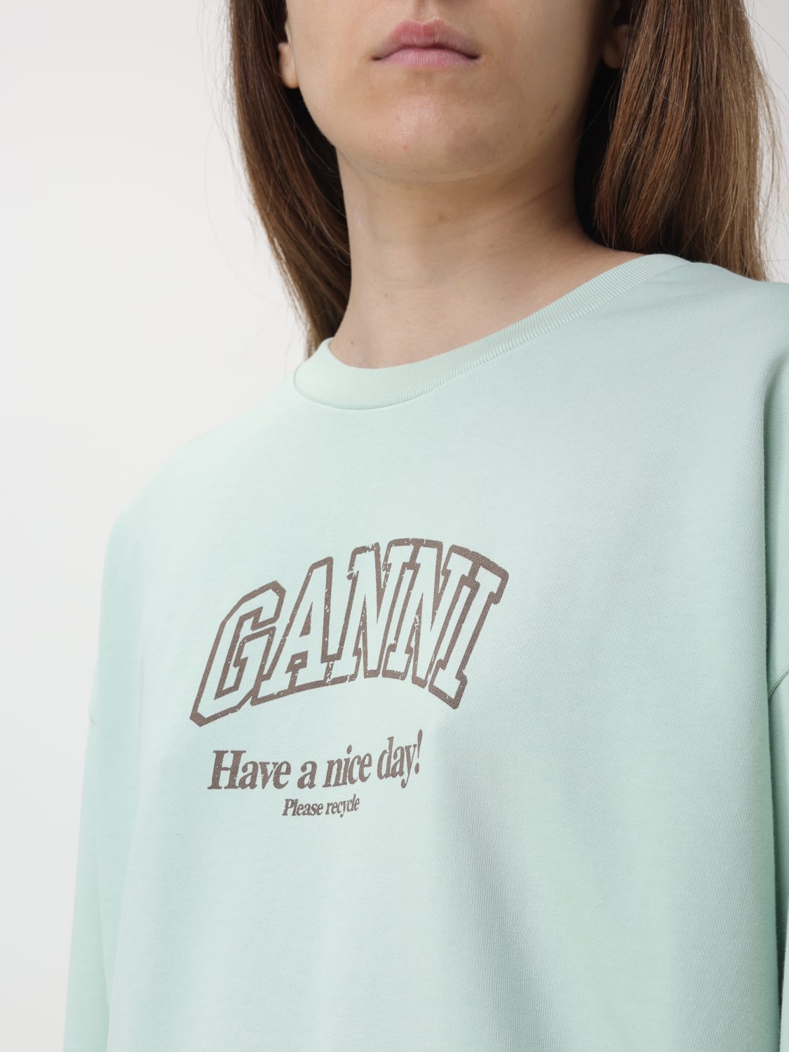 GANNI SWEATSHIRT: Sweatshirt woman Ganni, Water - Img 4