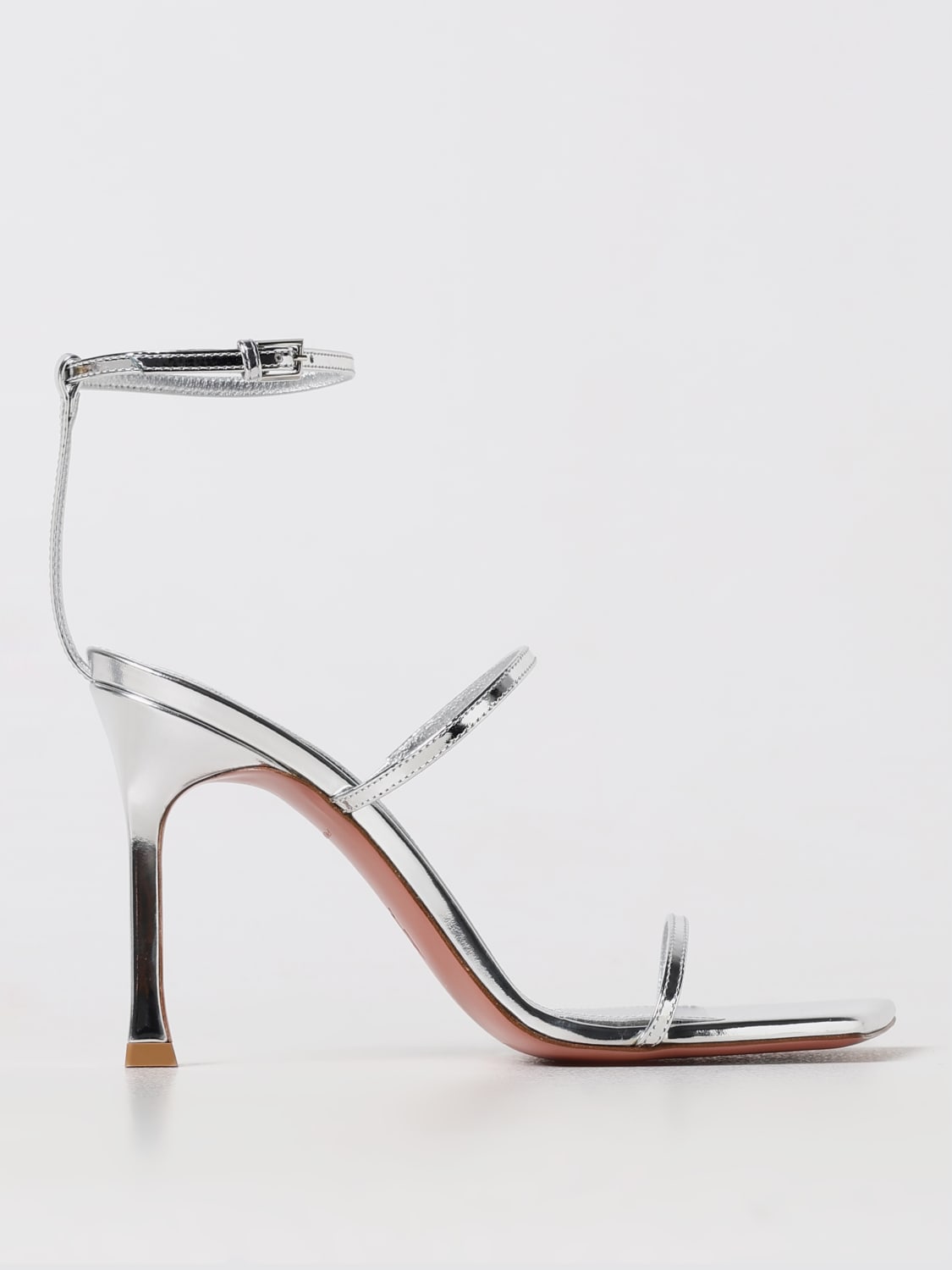 AMINA MUADDI HEELED SANDALS: Flat sandals woman Amina Muaddi, Silver - Img 1